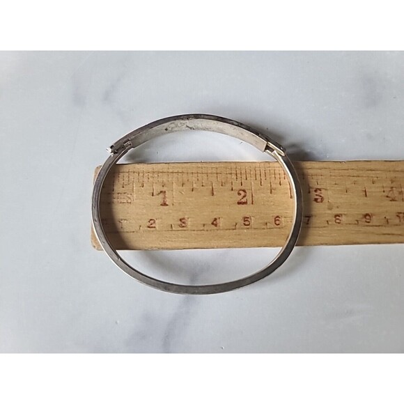 Abalone Shell Hinged Bangle Bracelet Vintage - Picture 8 of 10